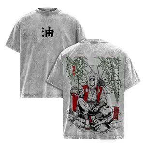 Naruto Jiraiya Sensei Washed T-Shirt, Vintage Anime Oversized Tee, GenZ Trendy Casual Wear, Classic Ninja Fan Apparel, 90s Graphic American Casual Short Sleeve Tee | Premium Soft Cotton Classic Unisex T-Shirt for Daily, Gym & Streetwear