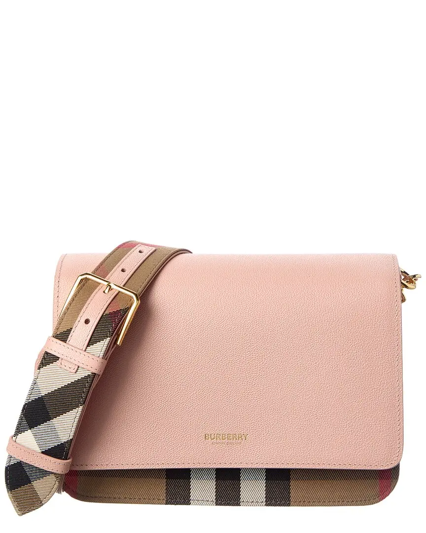 Burberry Check Canvas & Leather Shoulder Bag