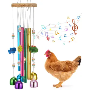 Chicken Chew Toys for Coop Multicolor Chicken Wind Chime Enrichment Toys Art Hanging Decoration for Bird Parrot Parakeet Budgerigar Lovebird