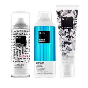 IGK GLOW GETTERS BUNDLE | Disco Disco Shine Spray + Good Behavior Smoothing Spray + Expensive Amla Oil Top Coat