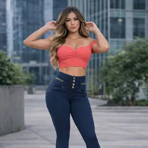 IBC Jeans High Waist Push Up Faja Denim with Push-Up Feature for Enhanced Look Bottom