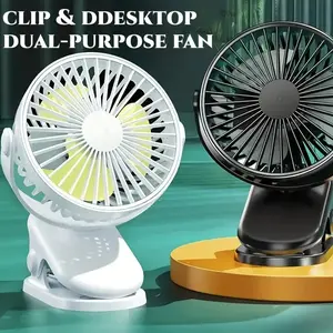 Portable Clip Fan with Power Cord, 3 Speed Settings Strong Airflow, Durable Clip, Quiet Personal Desktop Fan, Ideal for Home and Office Use