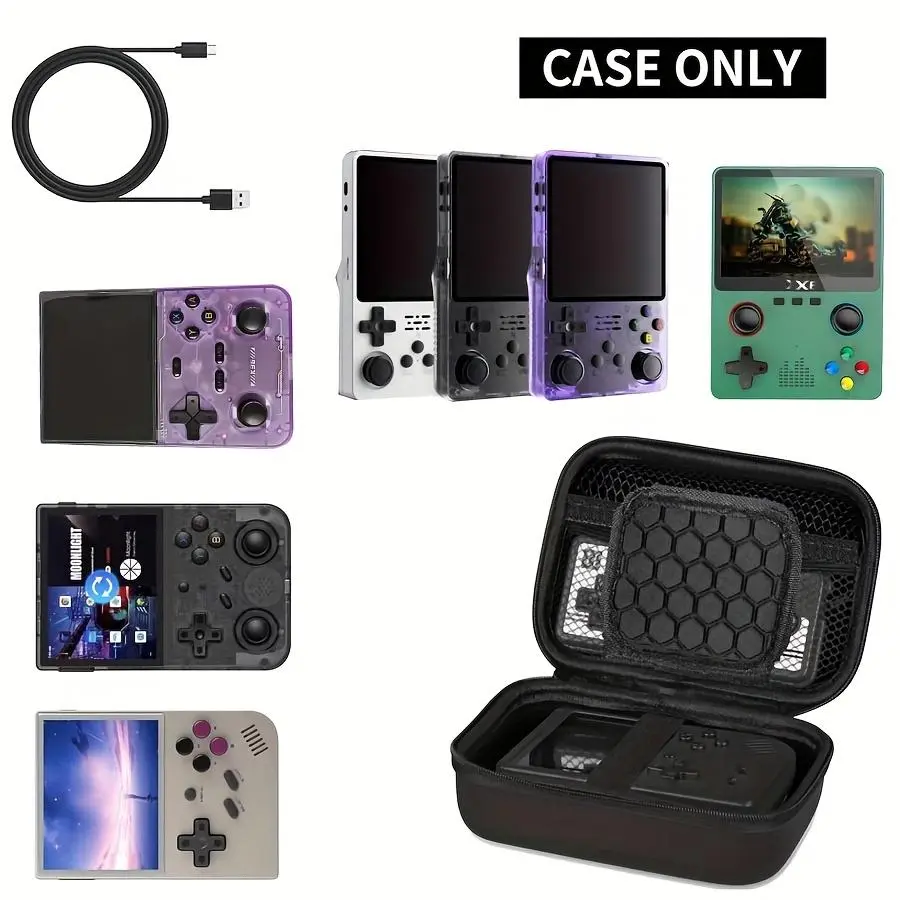 New Retro Handheld Game Console Storage Case (Case Only), Handheld Game Console Storage Holder Organizer, Android Game Console Carrying Bag Compatible with RG353V/ RG35XX/RG353VS/K36/R36S &X6