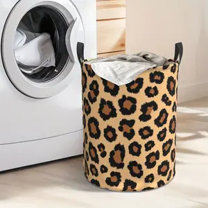 Large Laundry Basket Leopard Print Animal Laundry Bag Hamper Collapsible Oxford Cloth Stylish Home Storage Bin With Handles Bathroom Decor And Accessories, Bathroom Organizers And Storage, Room Decor, Laundry Hamper, Local Warehouse, Laundry Baskets