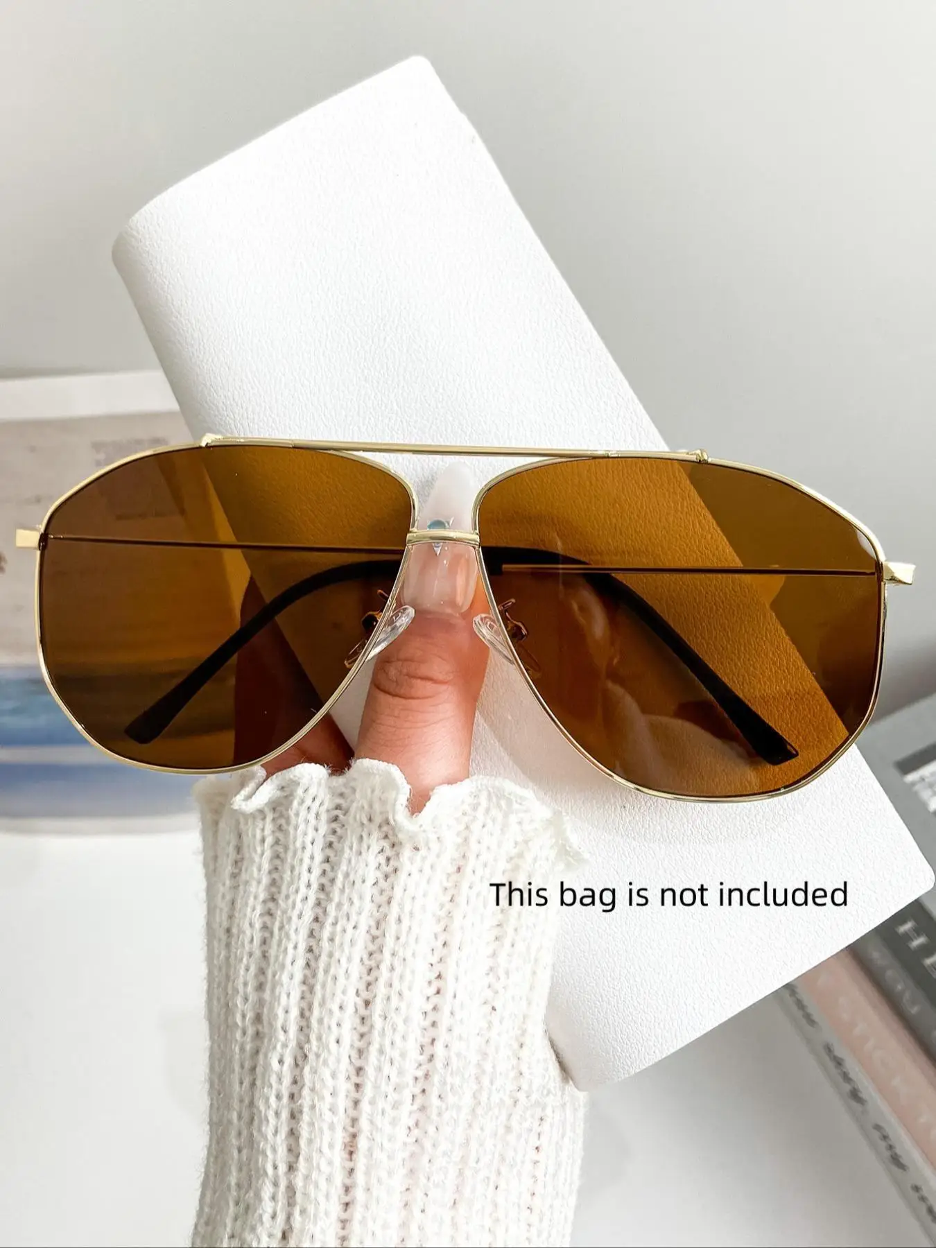 Vintage Fashionable All-match Tinted Lens Aviator Sunglasses for Everyday Use, 1 Pair Retro Outdoor Sports Sunglasses, Fashion Sunglasses for Men and