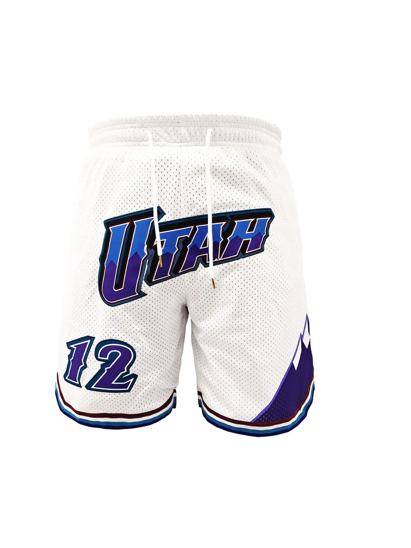 Men's Letter & Number Embroidered Drawstring Waist Basketball Shorts, Shorts With Pocket, Quick Drying Breathable Regular Fit Shorts, Streetwear Sports Shorts, Letter Embroidery Shorts