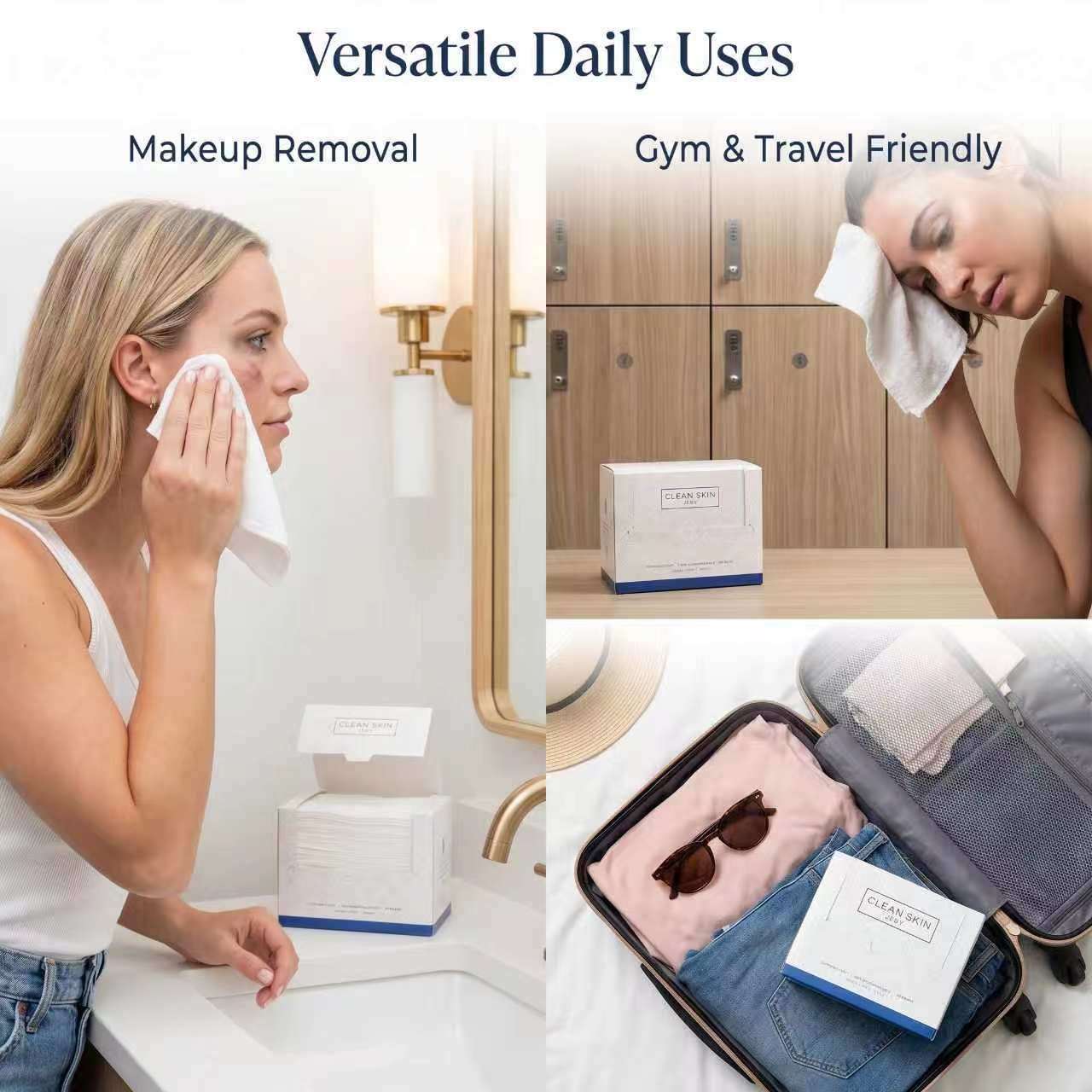 XL FACE CLEANING TOWELS -100%Biodegradable,UltraSoft Dual-sided FacialTowels,Gentle onSkin, MakeupRemoval & SkinCare,Hotel & HomeCleaning,HygieneProduct Daily Convenient towel warmers