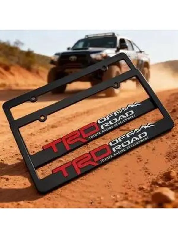 2-Pack Durable ABS License Plate Frames – Matte Black Finish for Toyota Tacoma, Tundra, 4Runner (Clip-On, No Tools)