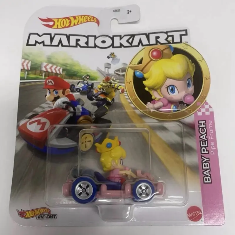 Hot Wheels Mario Kart Baby Peach Pipe Frame Kart 1:64 Die-Cast Car NEW