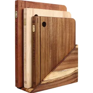 Book  Board Set with  Stand, Wooden  Boards for Kitchen, Friendly Decorative Board that Look Like Books, Easy to Store & Clean,  for Book Lovers &  Cooks