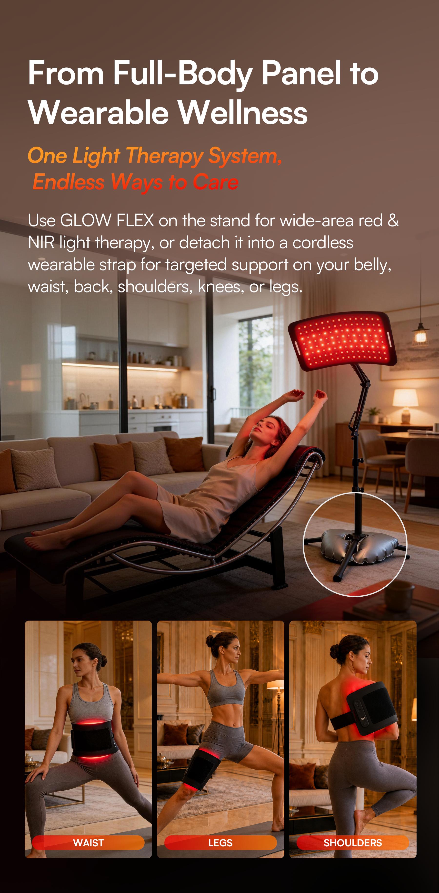 INIA GLOW FLEX 1064nm Deep-NIR Red Light Therapy System, From Full-Body Panel to Wearable Wellness, Cordless Body Strap for Relief, Sleep & Full-Body Glow,Summer Beauty Gift Ideas, Back to school, Back to school haul