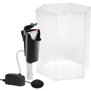 Tetra 1 Gallon Hexagon Aquarium Kit with Bubbling and Color Changing LED Light Disc for Fish Tank Decoration