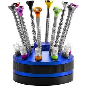 10-piece precision flathead and Phillips screwdriver set, various sizes, comes with 20 extra replacement blades, suitable for watches, jewelry, and eyeglasses