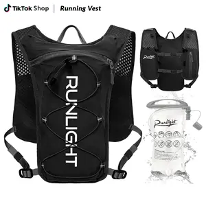 Runlight Lightweight Hydration Running Vest, 1.5L Leakproof Water Bladder, Breathable Zipper Running Backpack, Adjustable Sport Vest for Running, Jogging and Marathon Outdoor Sports