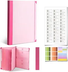 Extra thick document Organizer Folio, 2025 New Important Document Organizer, in Case I Go Missing Binder, Estate Planning Organizer, File Organizer for Paper, Office and School, Work. Blue and Pink