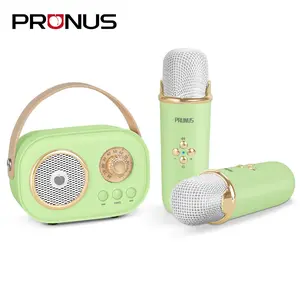 PRUNUS C20 Mini Karaoke Machine Portable Bluetooth Speaker with Wireless Microphone 6 Sound Modes for Kids Home Party Birthday Gifts for Girls Boys
