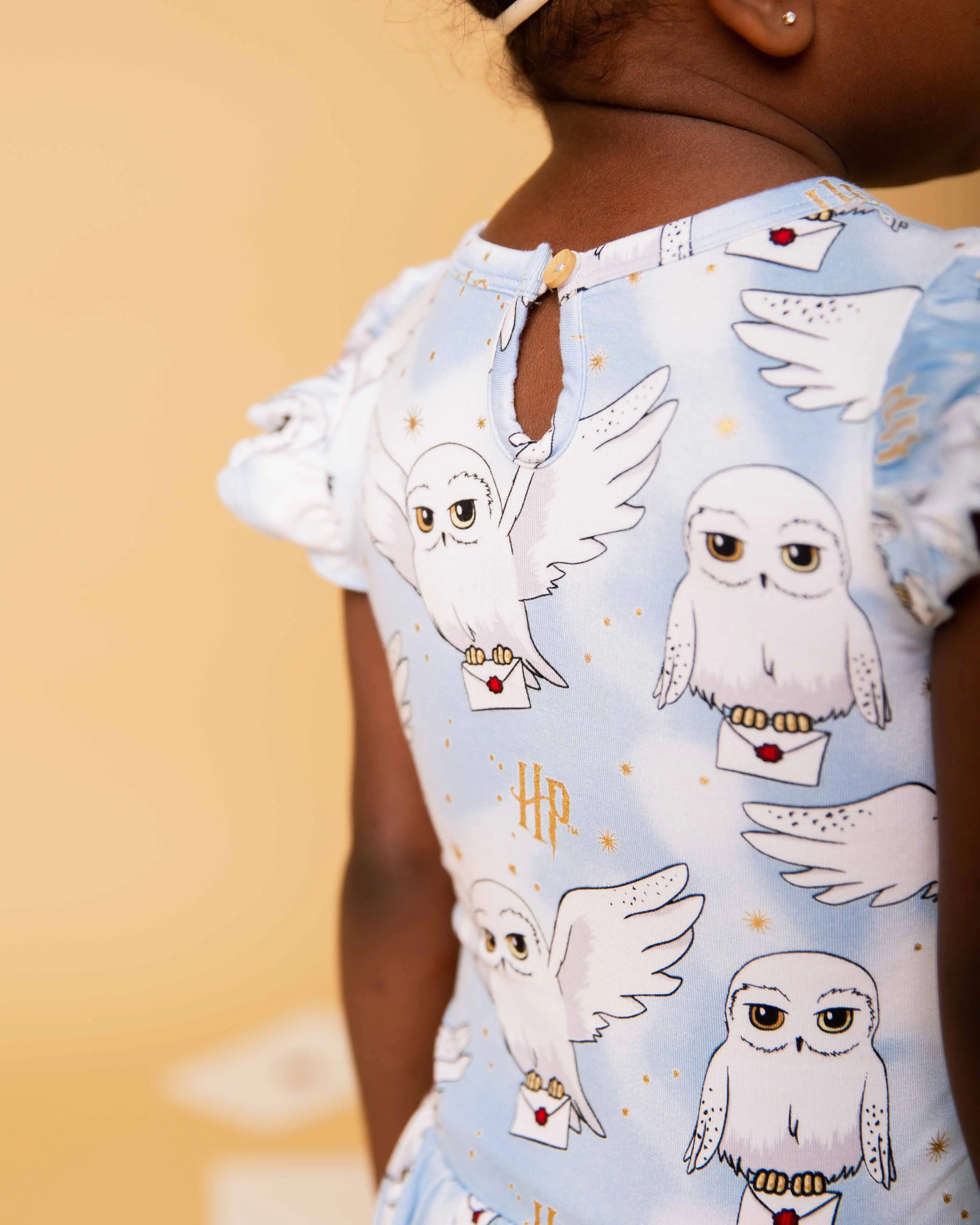 Harry Potter Hedwig's Sky Mail Cap Sleeve Ruffle Dress