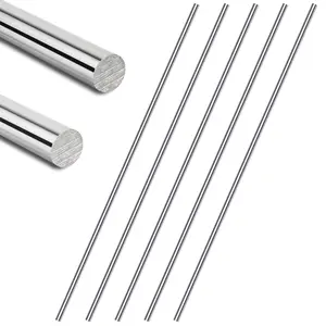 5 count 6mm 304 Stainless Steel Rods SS rods, Solid Metal Round Rods for DIY Crafts Industrial Use, Metalworking 305 mm/ 12 inch Length (5, 6mm)