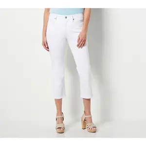 NYDJ Chloe Crop Jeans with Double Needle Slits- Optic White