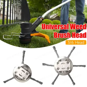 Universal Weed Brush Cutter Head Grass Trimmer Heads Derusting Weeding Wheel for Lawn Mower Steel Wire Wheel Brush Disc