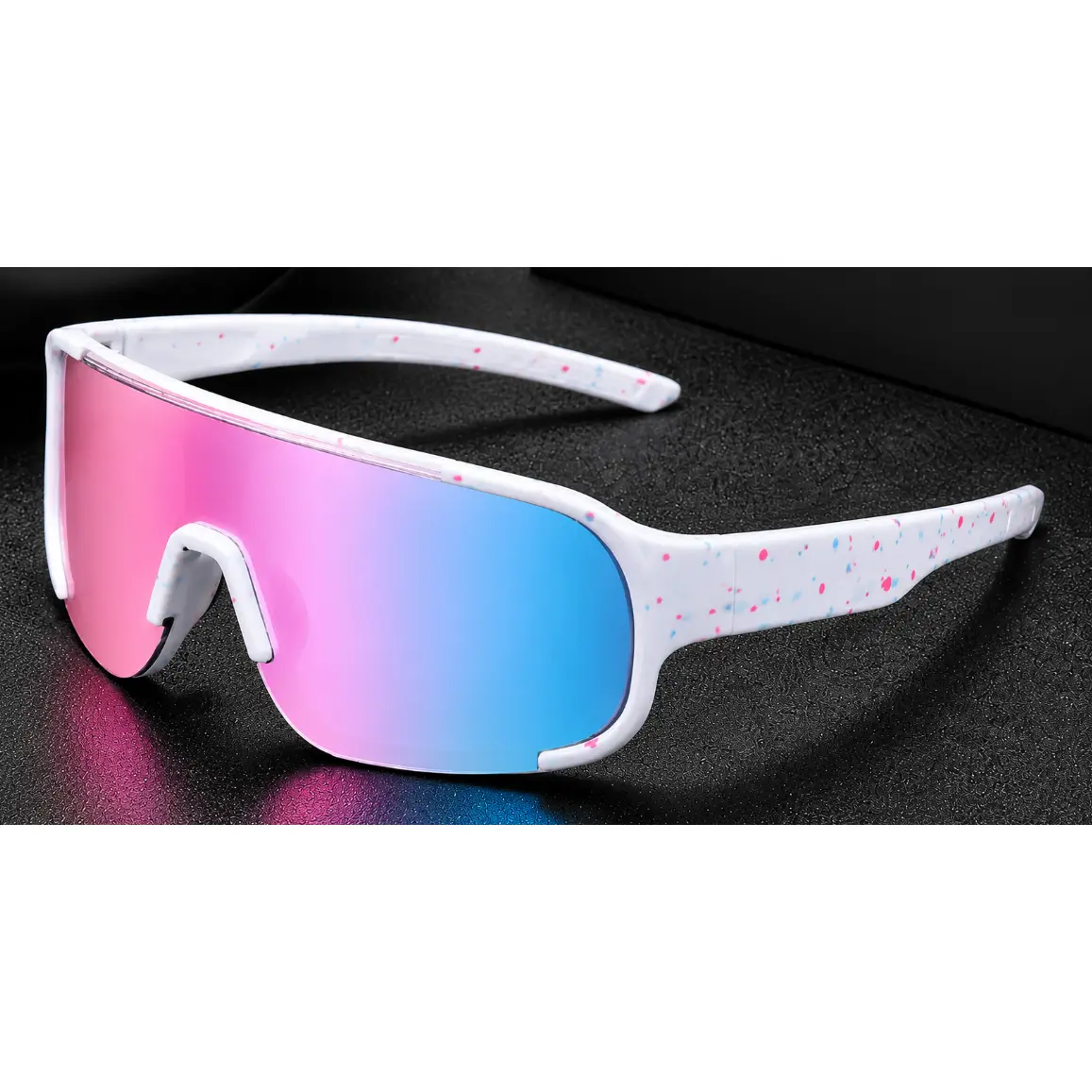 Baseball Sports Shades Rainbow Performance Lens Sunglasses White