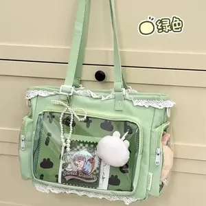 Ballet Girls Large Capacity Kawaii Itabag Japanese Transparent JK Shoulder Crossbody Bags Gift For Friends Teenage School Bags