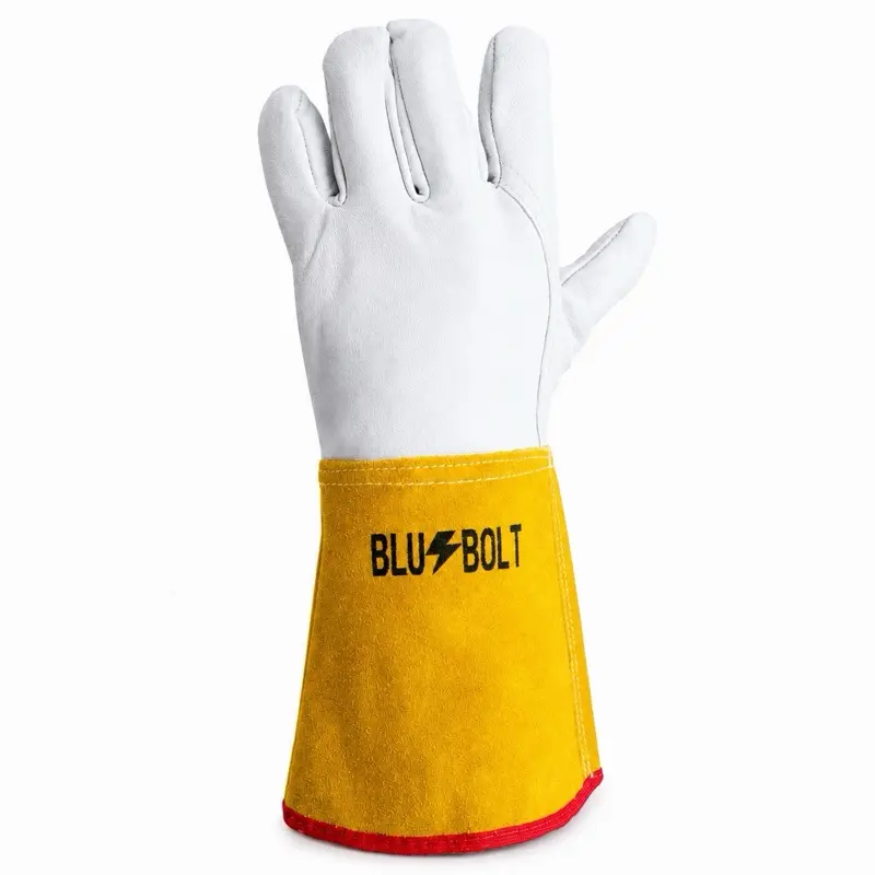Blu-Bolt Precision TIG Welding Gloves – Premium Goatskin Leather, High Dexterity, Heat-Resistant