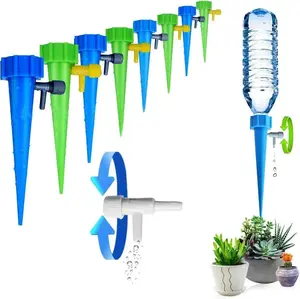 12 Pack Self Watering Plant Stakes, Automatic Plant Watering Devices, Water System with Adjustable Control Valve, Switch Design for Indoor Plants.