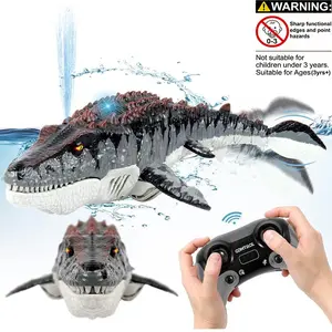 Remote Control Mosasaurus Toy, Rechargeable Pool Simulation, Light & Water Spray Function, Electric Sea Monster, Birthday Gift,Boys & Men gifts