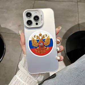 Russia Russian Flags Phone Case For iPhone 11 12 13 14 15 16 17 Pro Max Air Plus Mini Light Luxury High-end Colorful Silver Cases