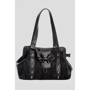Black Damask Bat Bow Shoulder Bag