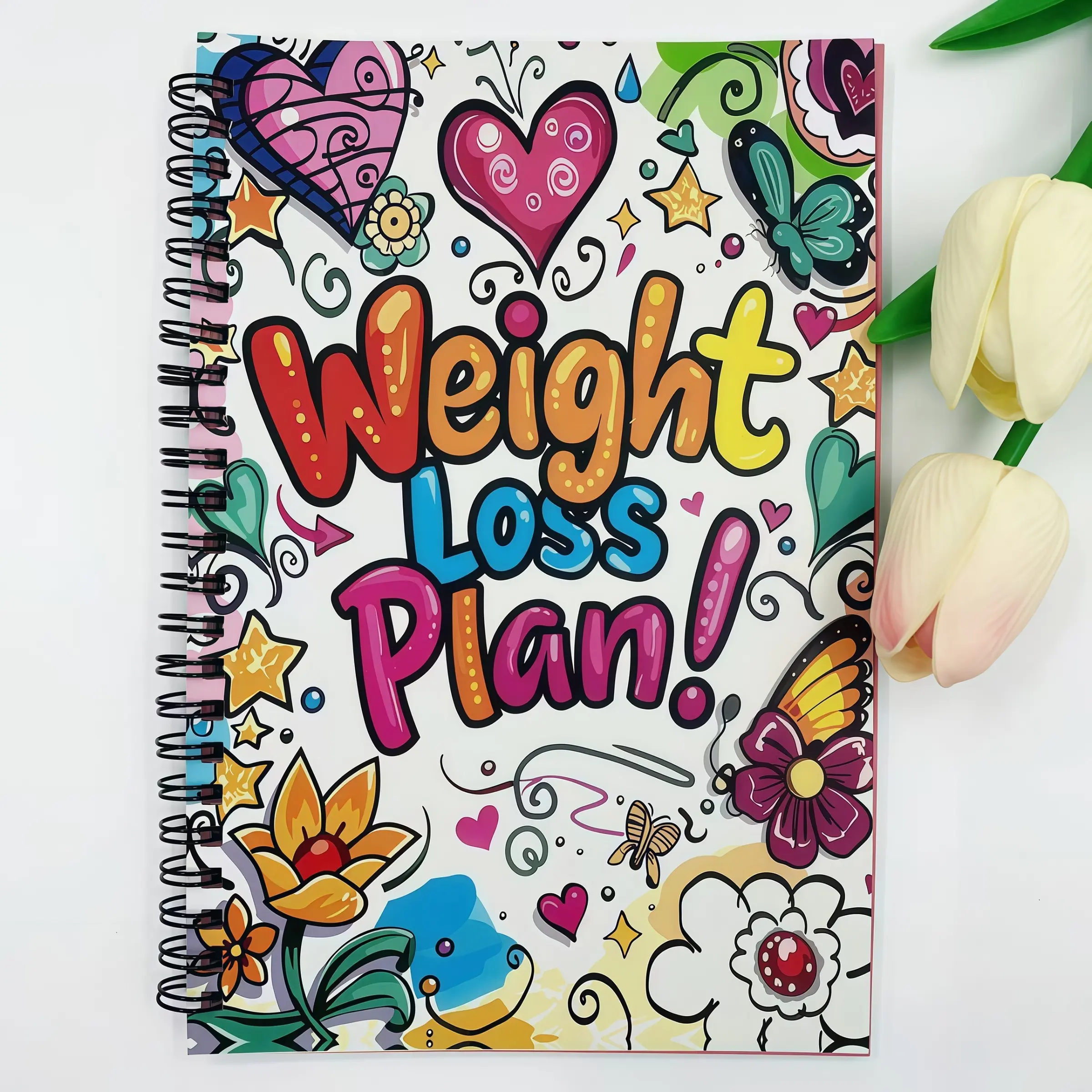 A5 Weight Loss Diary, Fitness Journal, Record, For Fitness Enthusiasts, Combines Scientific Documentation with Athletic Aesthetics To Help Manage Weight Efficiently, Weight Tracking, Build Ideal Body, Spiralboundnotepad Planner