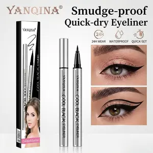 Vegan Creamy Gel Eyeliner Pencil, Jet Black Matte Eye Makeup Pen, Smudge-Proof Long-Lasting Easy Glide Liner for Daily Wear, Cat Eye & Waterline
