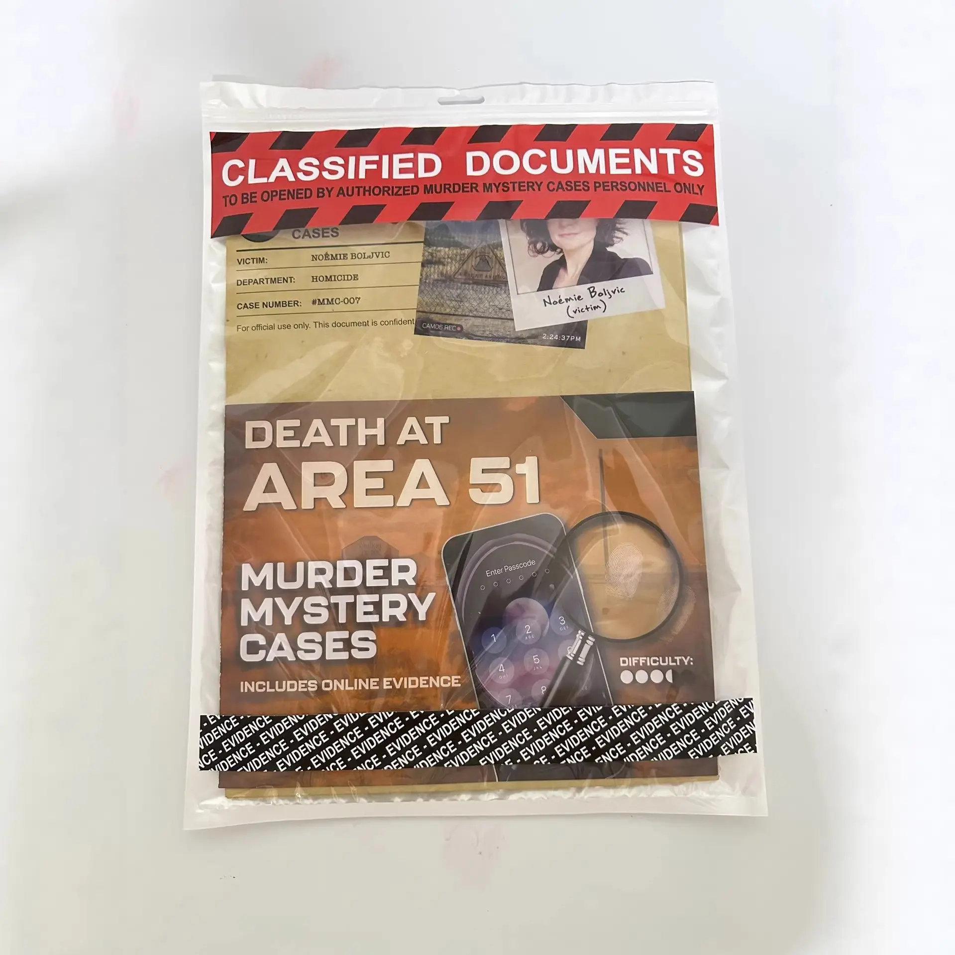 Mystery Detective Game, Cold Case File Investigation, Solve Crimes, Online Evidence, Perfect for Individuals, Date Nights, Party Groups, Secret Military Base Mystery, High Difficulty, Board Games