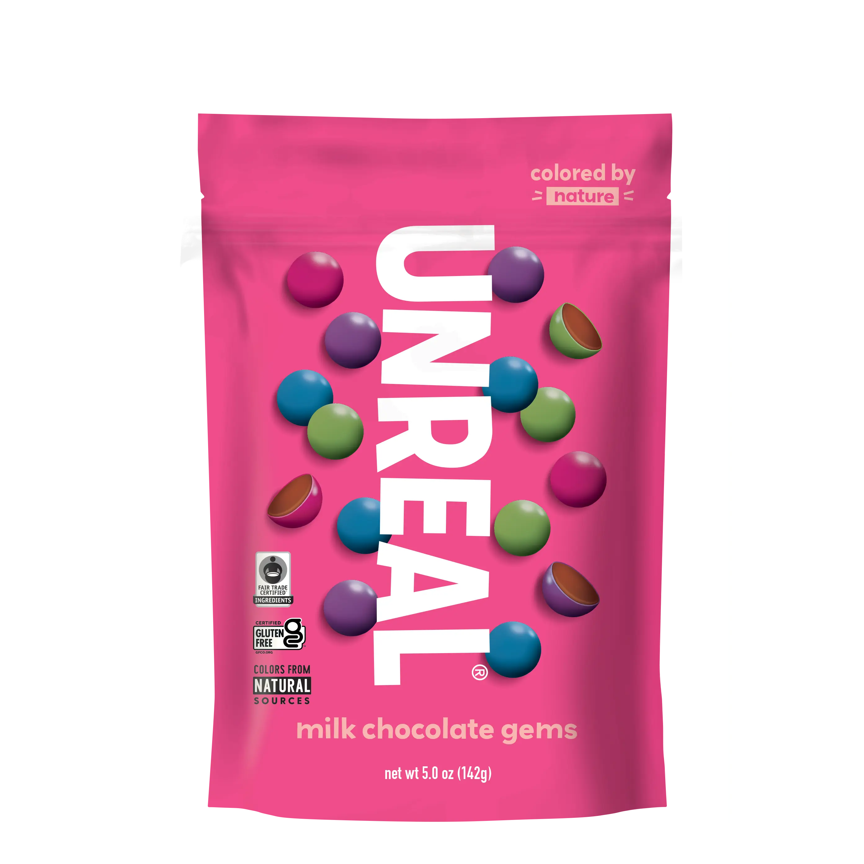 Unreal Milk Chocolate Gems - 6 everyday bags (5 oz per bag)