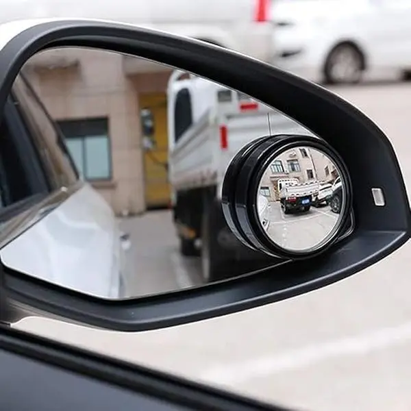 Blind spot rearview mirror, 1.57-inch black circular high-definition glass convex rearview mirror, 360 ° rotating wide-angle, suitable for cars, SUVs, trucks, motorcycles (2 pieces)