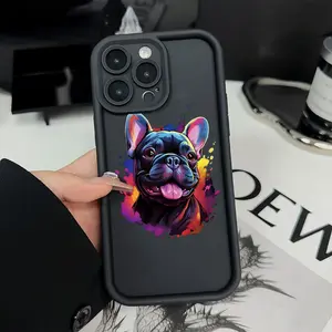Creative Hot-Selling Designs of Personality French Bulldog Puppies, New Eye-Catching Tiered Phone Cases, Fun And Unique, Simple Yet Stylish Trendy Gifts for Couples, Suitable for iPhone 17 E Air Pro ProMax iPhone16 15 14 Plus 13 12 Mini 11 X XS XR