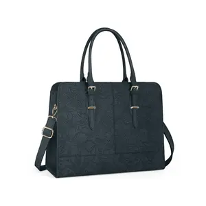 Women's Floral Embossed Handbag, Fashionable Large Capacity Computer Tote Bag, Lightweight Travel Handbag, Shoulder Bag for Work & Daily Used