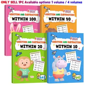 Math Workbook for 1st Grade: Addition & Subtraction Within 100, Early Math Number Sense Practice, Learning Materials, 1/4 Set, Preschool Early Arithmetic Learning