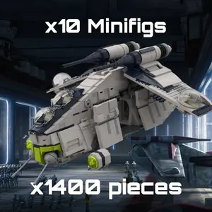 Wolfpack 104th Clone Gunship 1400pcs Building Kit Compatible