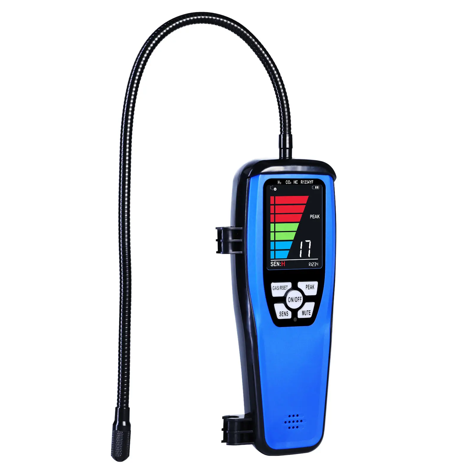 Handheld Refrigerant Leak Detector Tool for Car Air Conditioning Systems, 17-in Gooseneck Probe, Heating Diode Sensor, Buzzer Alert, Visual Alarm, LCD Bar Graph (Automotive Car Repair & Inspection Tool), Handheld Tool