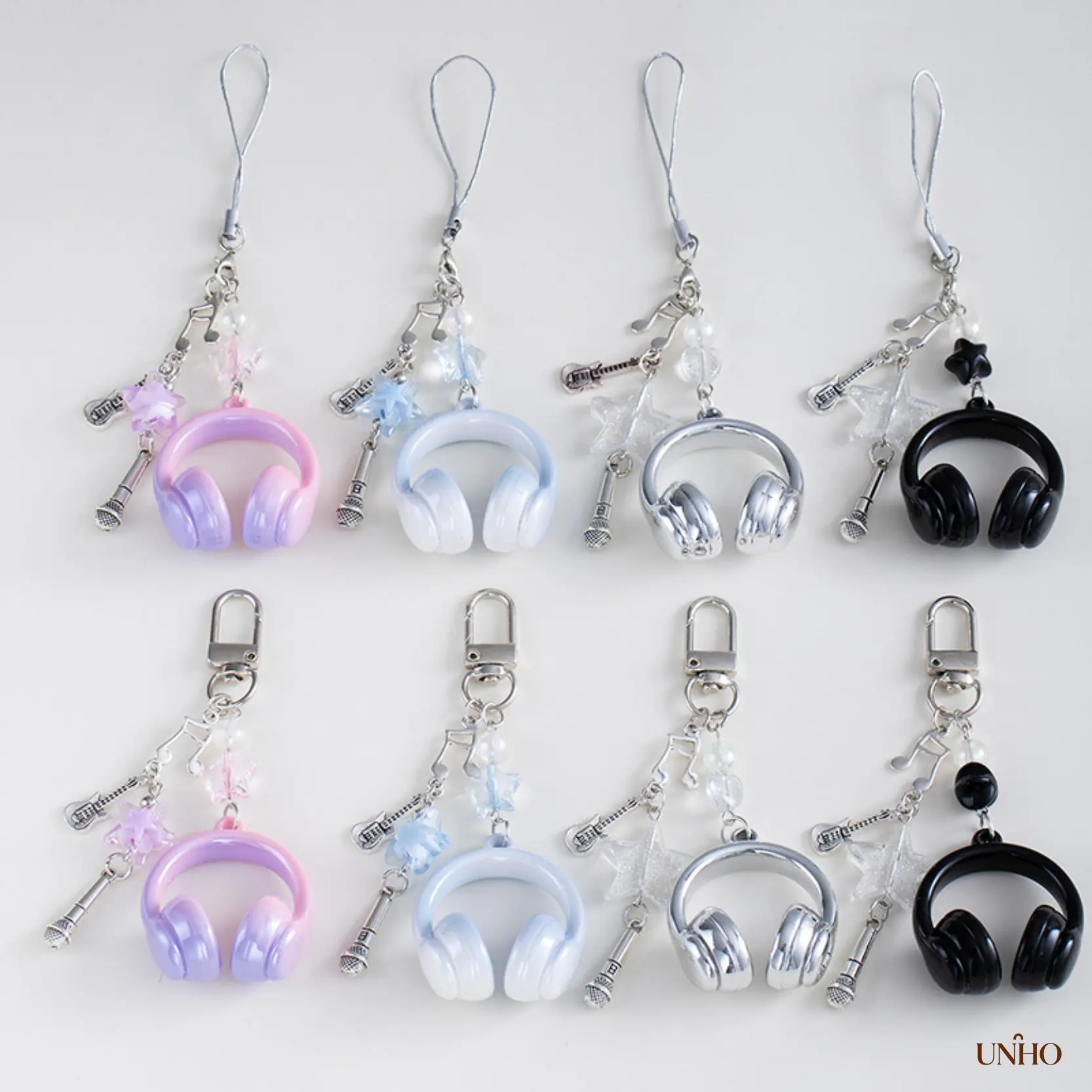 Instagram Aesthetic Music Themed Key Ring Bag Charm For Women, Trendy Headphone Musical Note Pendant, Creative Eye Catching Multi Use Accessory For Cell Phones, Backpacks And Daily Styling Decor