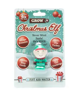 Boxer Gifts Grow a Magical Christmas Elf Toy | Just Add Water | Great Fun for Children | Perfect Kids Stocking Stuffer