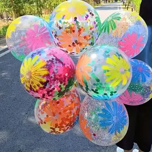 20pcs 12-Inch Floral Daisy Balloons, Multicolor Latex Balloons for Birthday, Anniversary, Graduation, Princess Party Decor, Photo Background