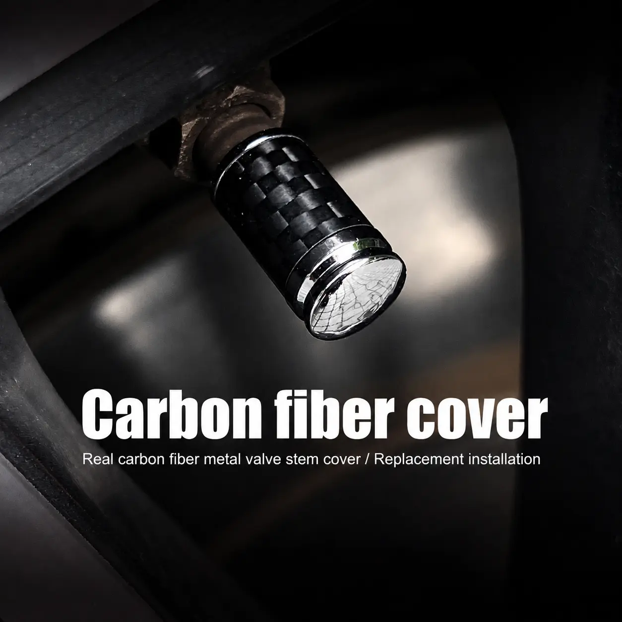 Car-style carbon fiber tire valve caps cars accessories auto accessories car essentials car decoration car decor (4 per box)