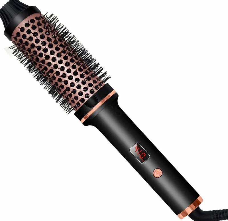 1.5 Inch Heated Round Brush with Negative Ions, 3-in-1 Curling Blowout Brush for All Hair Types