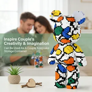 2026 New Building Blocks Toy, Trendy Bear Series, 46.5cm/18.31inch, 3600pcs, Ideal Gift for Boyfriend Girlfriend, Home Decor, DIY Craft
