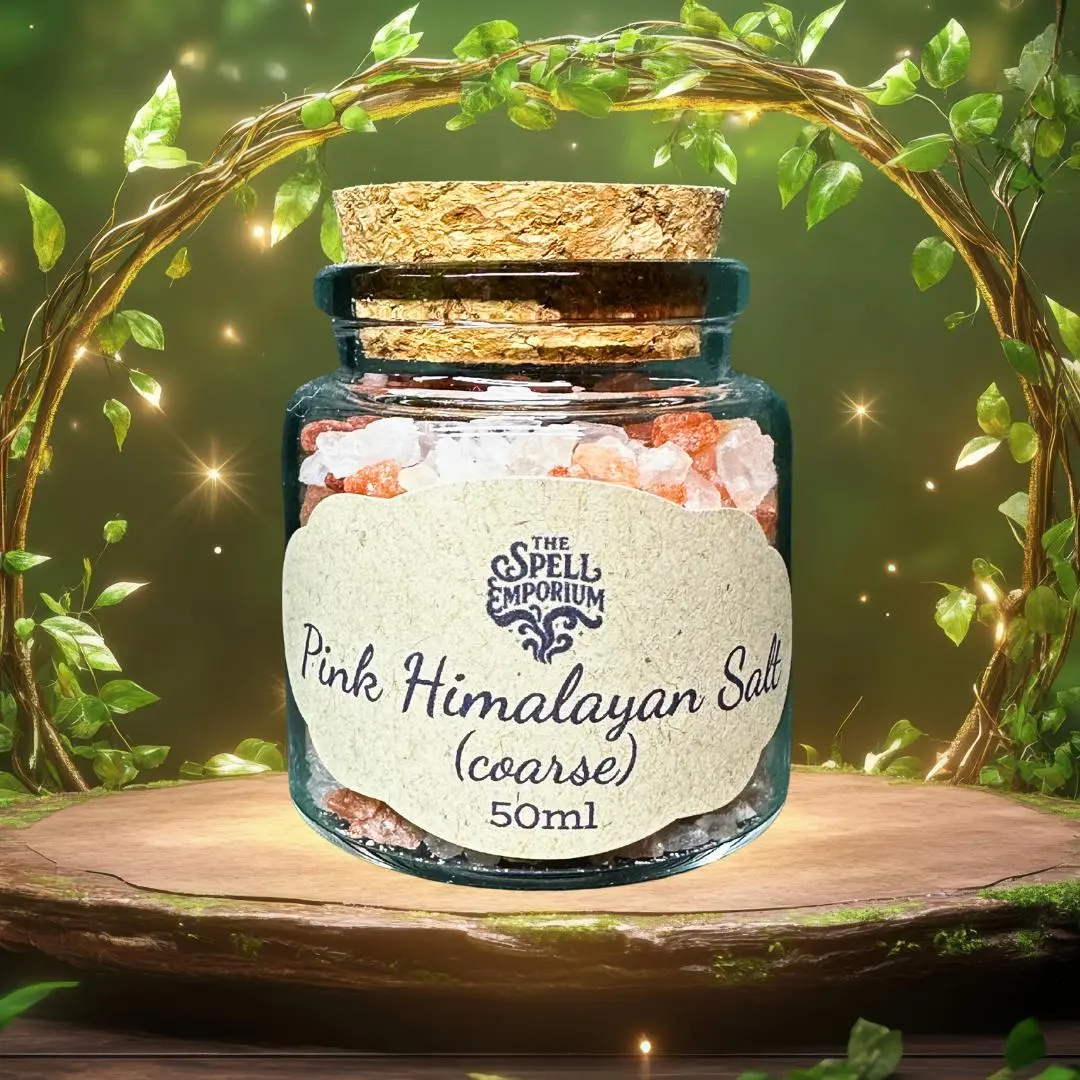 Natural Coarse Grains Pink Himalayan Salt - 50ml Corked Glass Single Jar, Premium Spice with Natural Ingredients, Collectibles for Cultural Uses, No Excessive Additives (1 Jar)