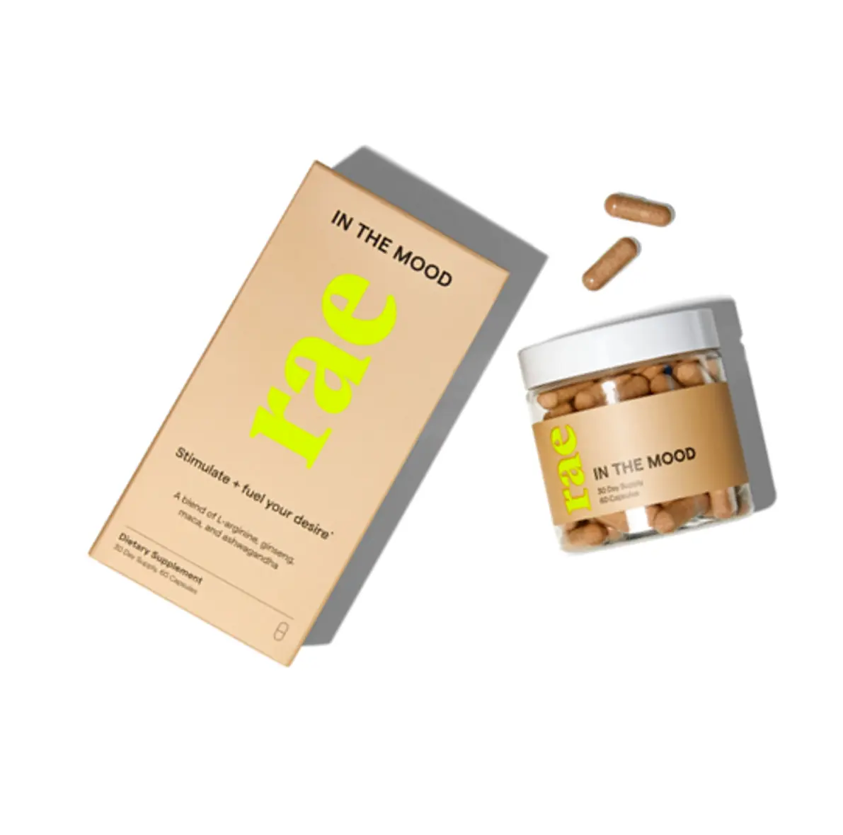 Rae In The Mood Dietary Supplement Capsules, Mood Boosters for Health & Wellness Support