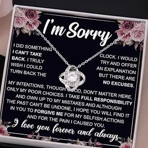 I'm Sorry Necklace for Her, Apologize Necklace Gift, Forgive Me Necklace for Women, I'm Sorry for Hurting You Necklace, Apologize Gift for Wife